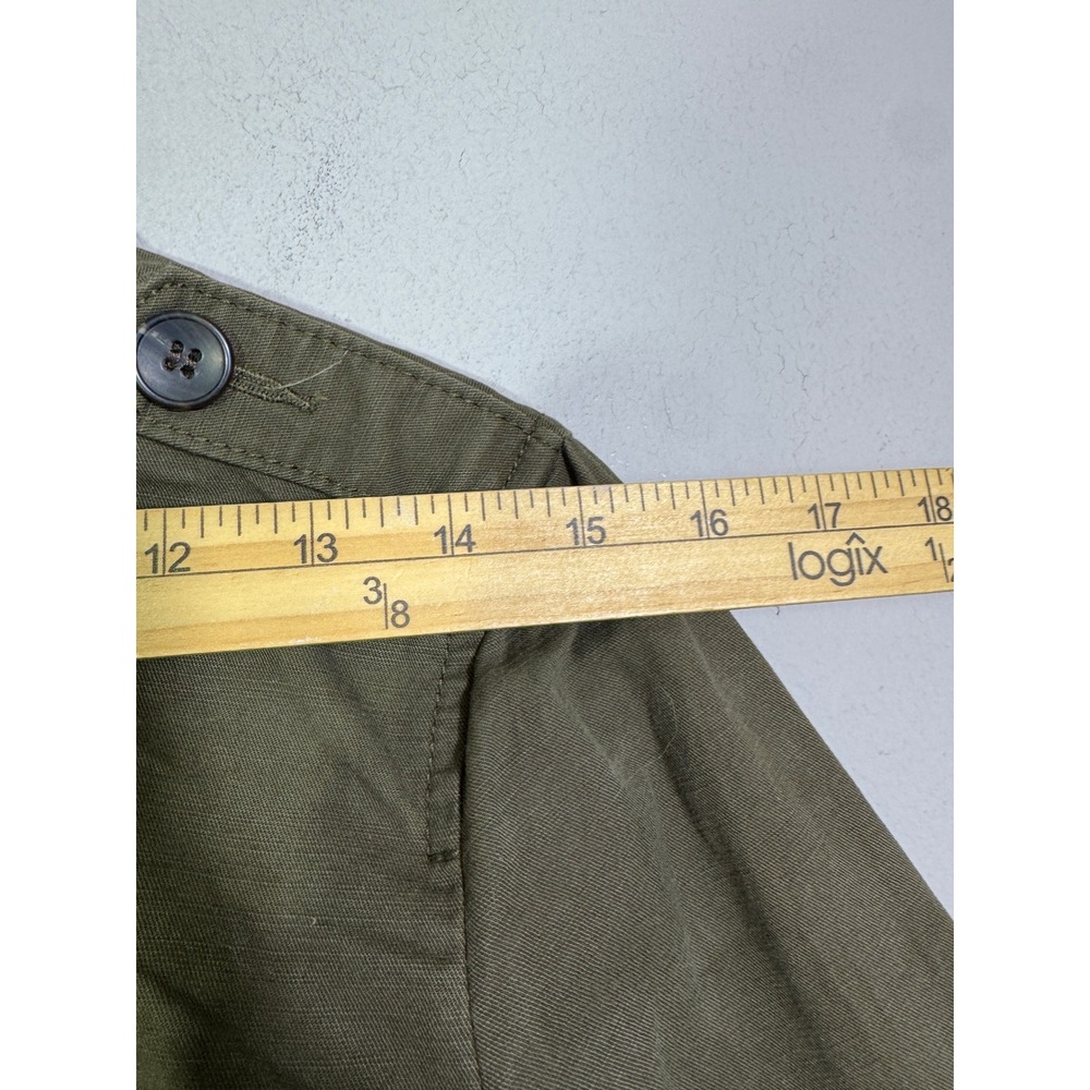 Talbots Twill Field Jacket Olive Green Cotton Utility Sz MP Safari Military Fall - Picture 15 of 16